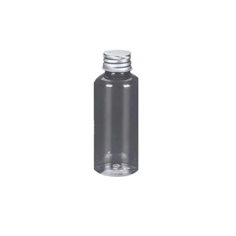 50/100pcs Clear Plastic Bottles with Aluminum Caps Liquid Dispenser Containers - 50ml-100pcs